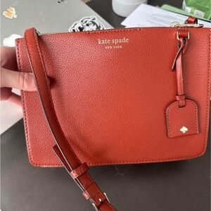 Kate Spade Red Crossbody Bag with Gold Hardware